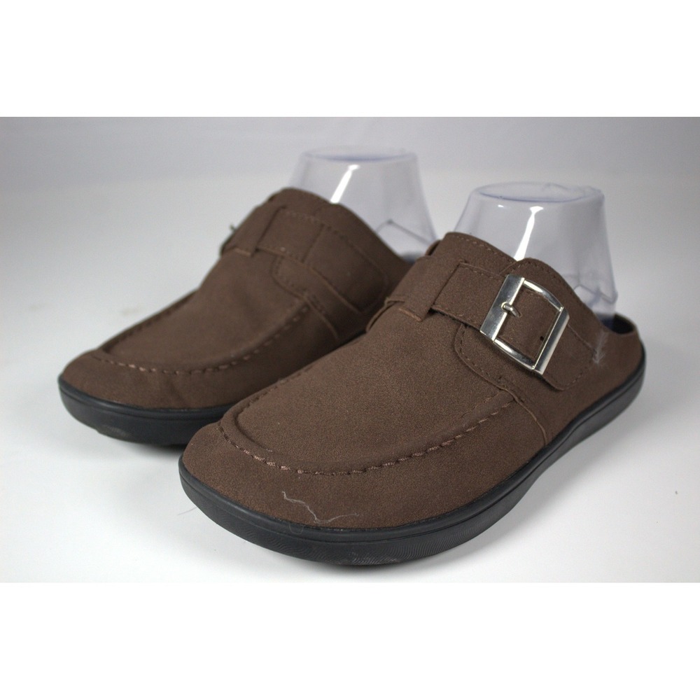 Barerun Womens US 6.5-7 Clogs Dark Brown Suede Round Toe Slip On Casual Shoes‎